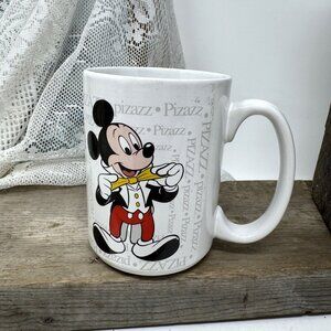 Disney Mickey Mouse "Pizazz" White Ceramic Mug Pizazz Tuxedo Mickey